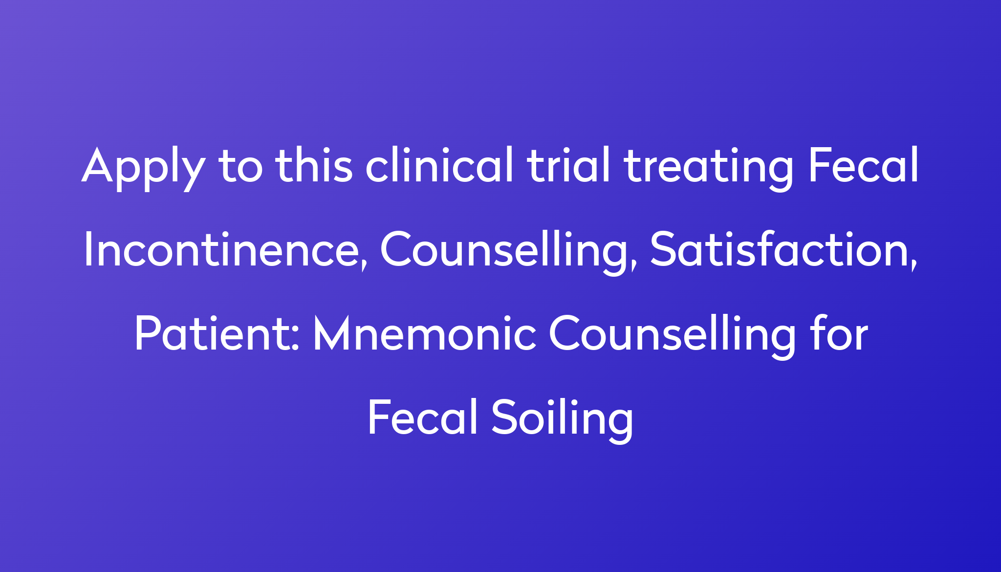 mnemonic-counselling-for-fecal-soiling-clinical-trial-2022-power